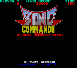 Bionic Commando Arcade — title screen