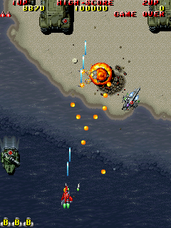 Raiden II New / Raiden DX — in-game arcade screenshot