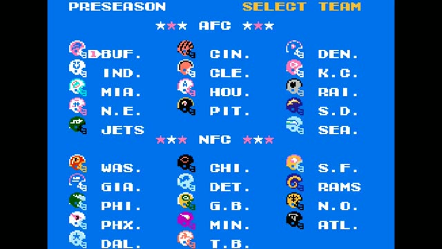 Tecmo Super Bowl gameplay screenshot